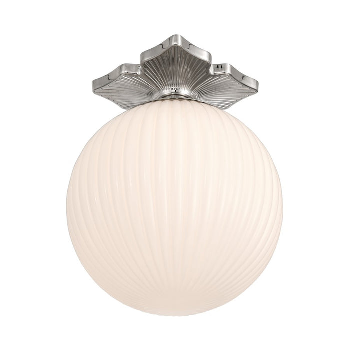 Crystorama Orly 1Lt 10" Semi Flush Mount, Polished Nickel/White