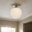 Crystorama Orly 1Lt 10" Semi Flush Mount, Polished Nickel/White
