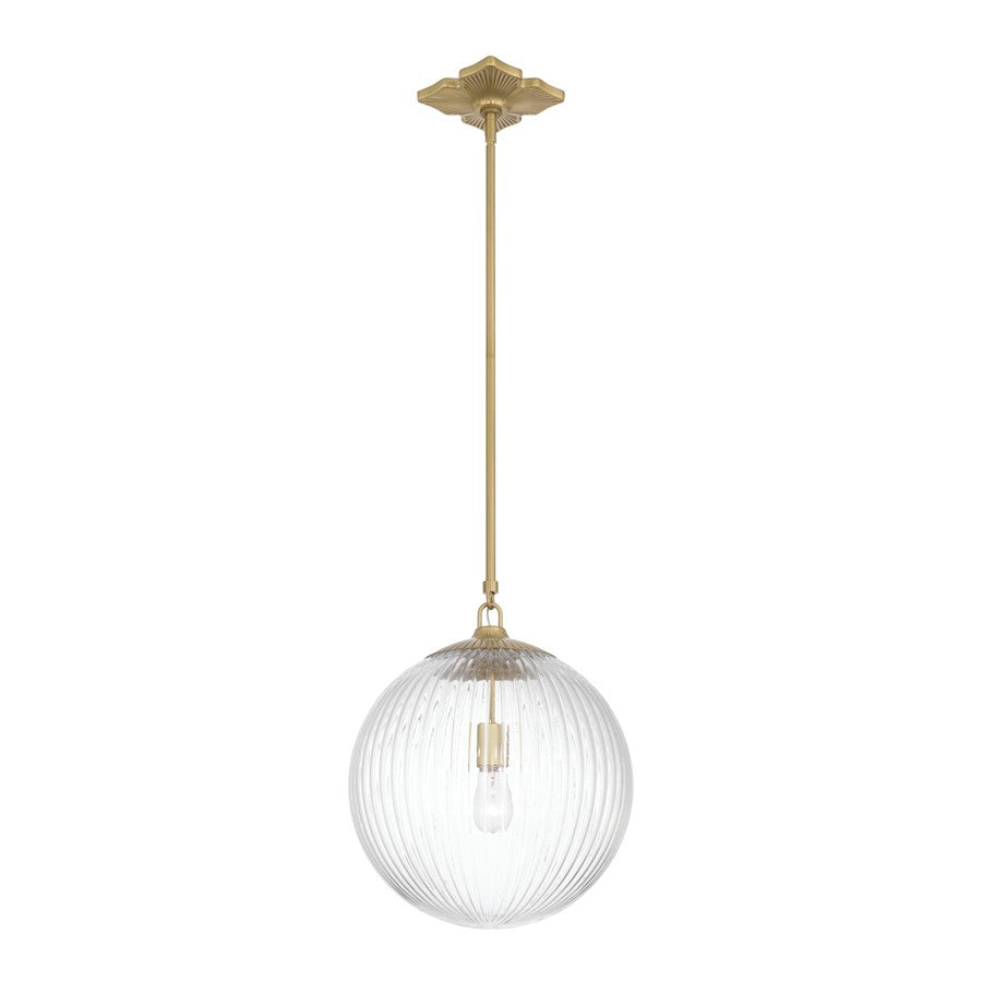 Crystorama Orly 1 Light 14" Pendant, Aged Brass/Clear - ORY-1007-AG-CL
