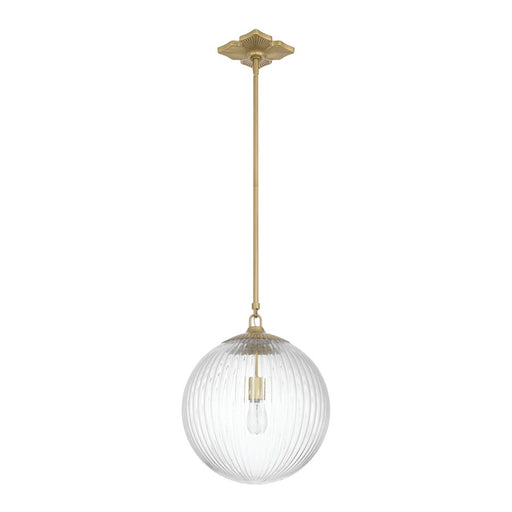 Crystorama Orly 1 Light 14" Pendant, Aged Brass/Clear