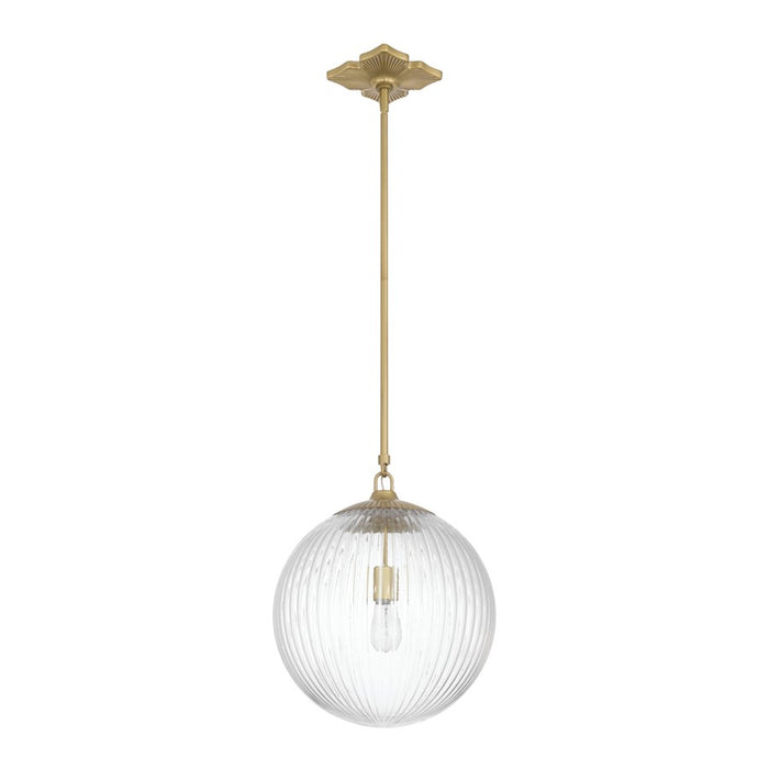 Crystorama Orly 1 Light 14" Pendant, Aged Brass/Clear