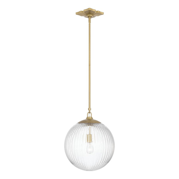 Crystorama Orly 1 Light 14" Pendant, Aged Brass/Clear