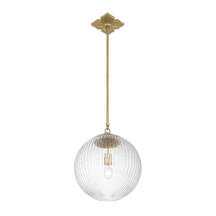 Crystorama Orly 1 Light 14" Pendant, Aged Brass/Clear