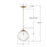 Crystorama Orly 1 Light 14" Pendant, Aged Brass/Clear
