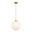 Crystorama Orly 1 Light 14" Pendant, Aged Brass/White - ORY-1007-AG-WH