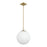 Crystorama Orly 1 Light 14" Pendant, Aged Brass/White