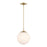 Crystorama Orly 1 Light 14" Pendant, Aged Brass/White