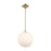Crystorama Orly 1 Light 14" Pendant, Aged Brass/White