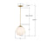 Crystorama Orly 1 Light 14" Pendant, Aged Brass/White