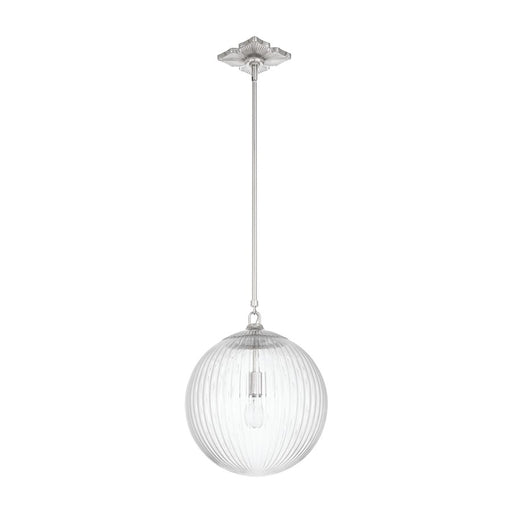 Crystorama Orly 1 Light 14" Pendant, Polished Nickel/Clear