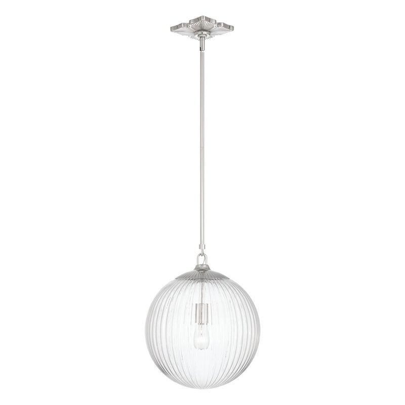 Crystorama Orly 1 Light 14" Pendant, Polished Nickel/Clear