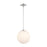 Crystorama Orly 1 Light 14" Pendant, Polished Nickel/White - ORY-1007-PN-WH
