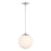 Crystorama Orly 1 Light 14" Pendant, Polished Nickel/White