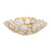 Crystorama Palla 3 Light 16" Semi Flush Mount, Antique Gold/White