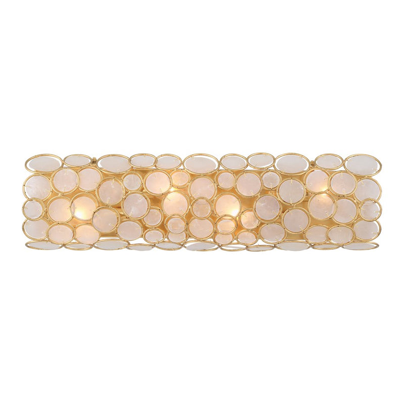 Crystorama Palla 4 Light 24" Bathroom Vanity, Antique Gold/White