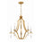 Crystorama Perry 5 Light Chandelier, Antique Gold