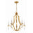 Crystorama Perry 5 Light Chandelier, Antique Gold