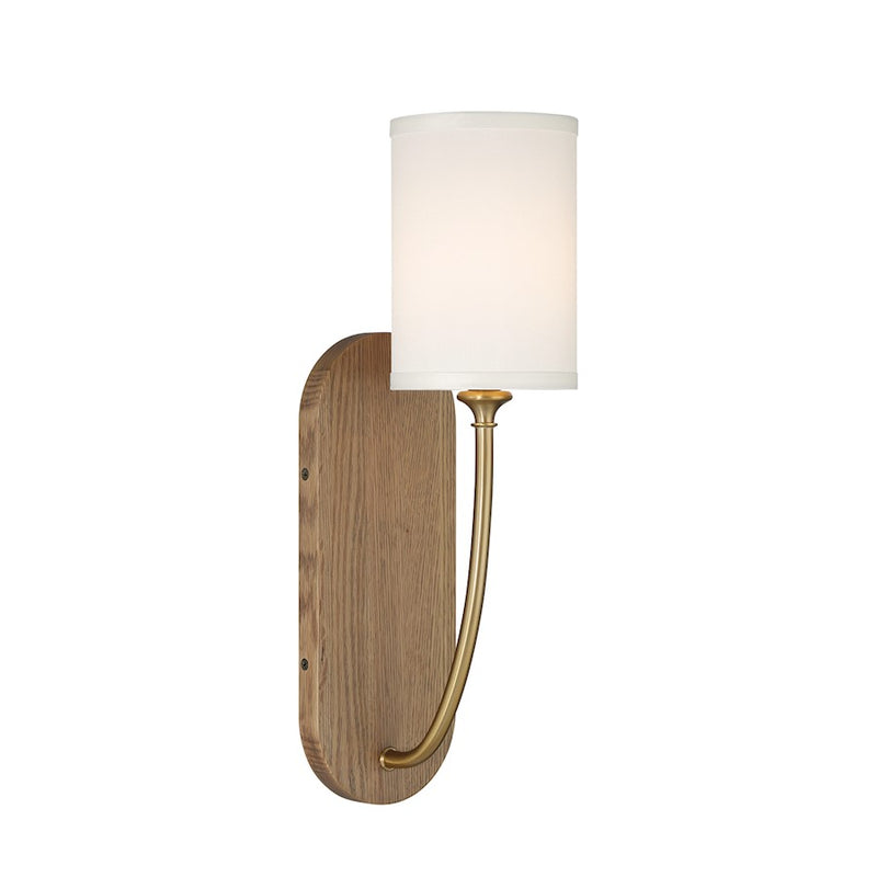 Crystorama Preston 1 Light Sconce, Vibrant Gold/White