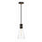 Crystorama Quinn 1 Light Mini Pendant, Black/Gold/Clear