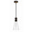 Crystorama Quinn 1 Light Mini Pendant, Black/Gold/Clear