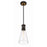Crystorama Quinn 1 Light Mini Pendant, Black/Gold/Clear