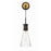 Crystorama Quinn 1 Light Sconce, Black/Gold/Clear