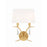 Crystorama Rollins 2 Light Wall Mount, Antique Gold/White