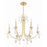 Crystorama Rollins 6 Light Chandelier, Antique Gold