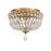 Crystorama Roslyn 3Lt 10" Flush Mount, Aged Brass/Clear