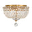 Crystorama Roslyn 4Lt 12" Flush Mount, Aged Brass/Clear