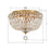 Crystorama Roslyn 4Lt 12" Flush Mount, Aged Brass/Clear