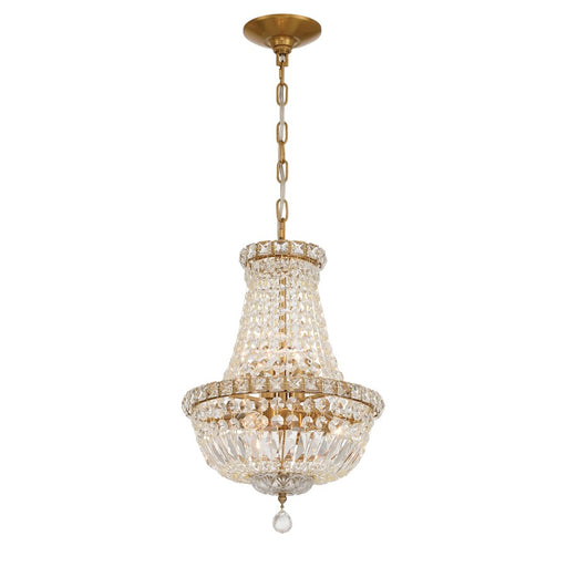 Crystorama Roslyn 5 Light 12" Chandelier, Aged Brass/Clear - ROS-A1006-AG-CL-MWP