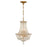 Crystorama Roslyn 5 Light 12" Chandelier, Aged Brass/Clear