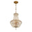 Crystorama Roslyn 5 Light 12" Chandelier, Aged Brass/Clear