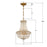 Crystorama Roslyn 5 Light 12" Chandelier, Aged Brass/Clear
