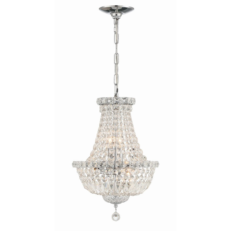 Crystorama Roslyn 5 Light Mini Chandelier, Polished Chrome