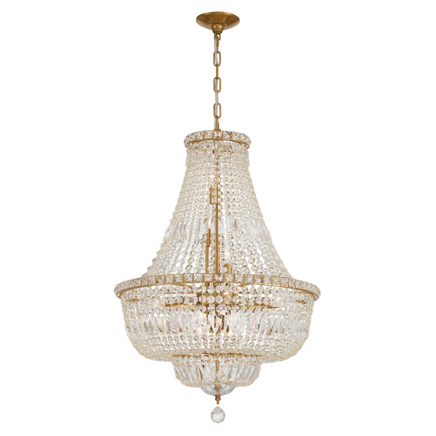 Crystorama Roslyn 9 Light 22" Chandelier, Aged Brass/Clear - ROS-A1009-AG-CL-MWP