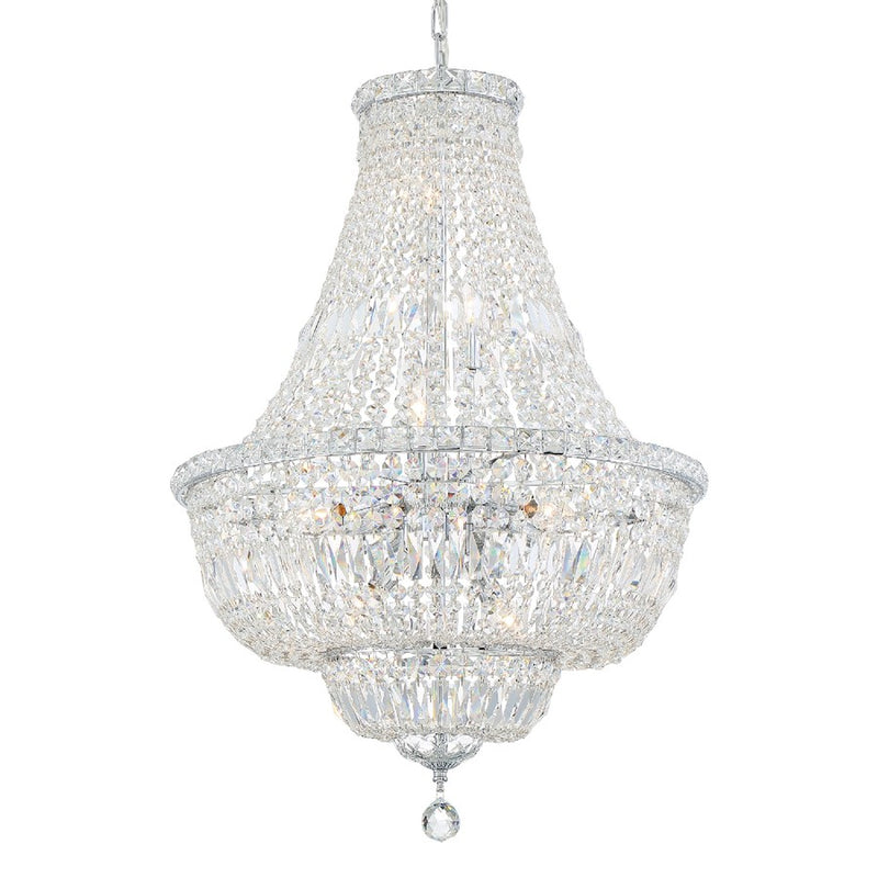 Crystorama Roslyn 9 Light Chandelier, Chrome