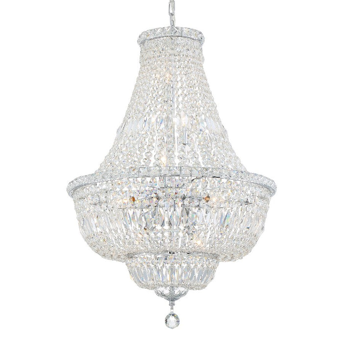 Crystorama Roslyn 9 Light Chandelier, Chrome
