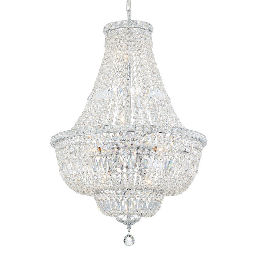 Crystorama Roslyn 9 Light Chandelier, Chrome