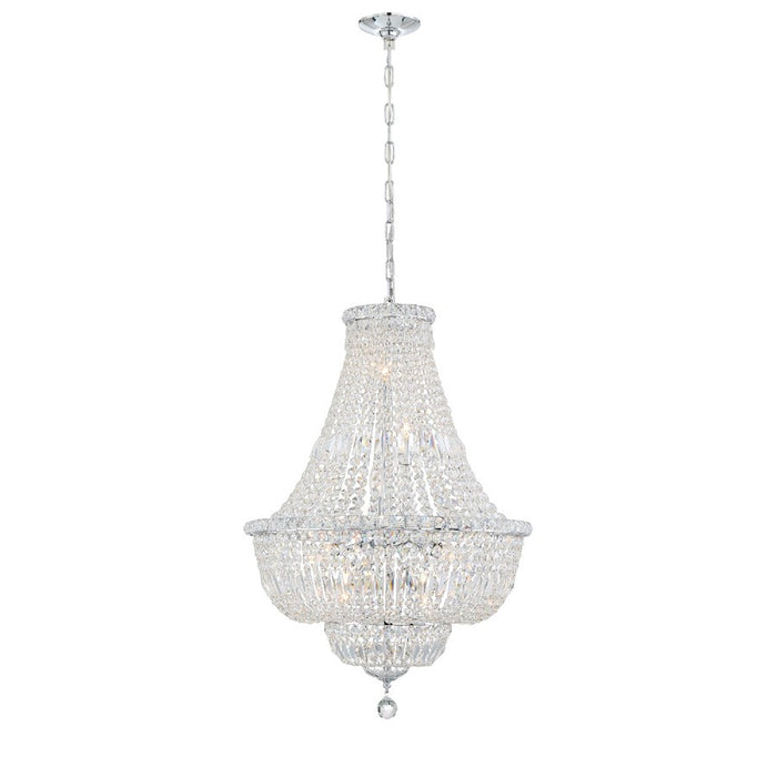 Crystorama Roslyn 9 Light Chandelier, Chrome