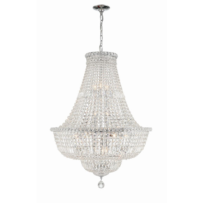 Crystorama Roslyn 15 Light Chandelier, Polished Chrome