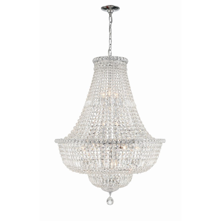 Crystorama Roslyn 15 Light Chandelier, Polished Chrome