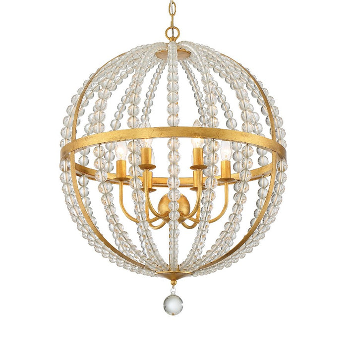 Crystorama Roxy Chandelier, Antique Gold