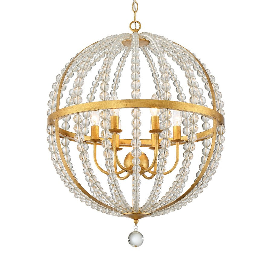 Crystorama Roxy Chandelier, Antique Gold