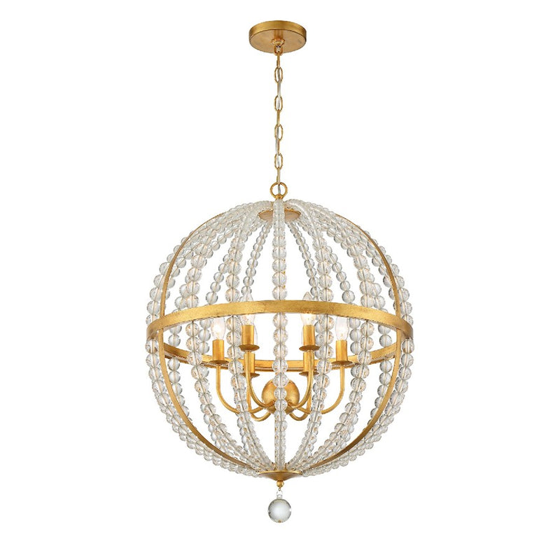 Crystorama Roxy Chandelier, Antique Gold