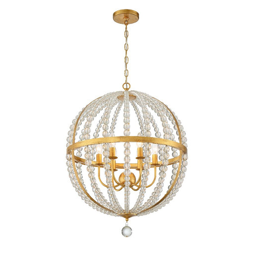 Crystorama Roxy Chandelier, Antique Gold