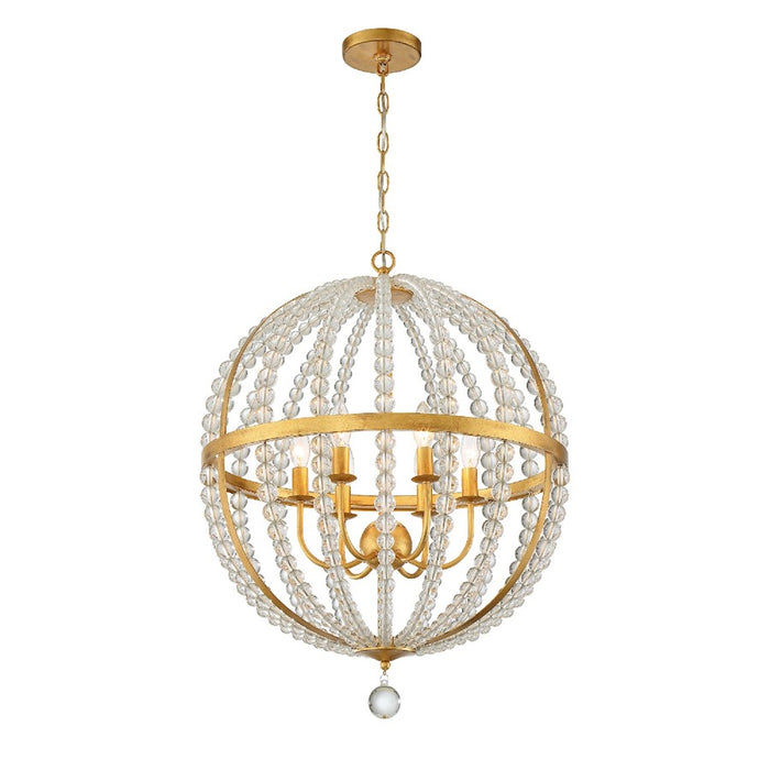 Crystorama Roxy Chandelier, Antique Gold