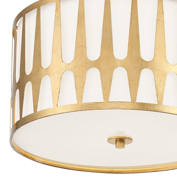 Crystorama Royston 3 Light Flush Mount, White