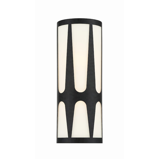 Crystorama Royston Integrated LED Sconce, Black/White - ROY-802-BK-LED